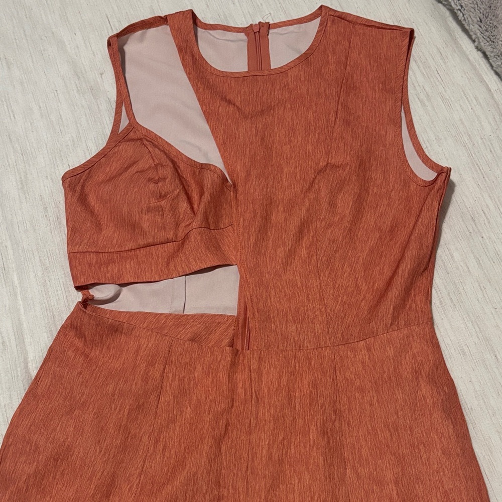 SHEIN Asymmetrical Rust Dress